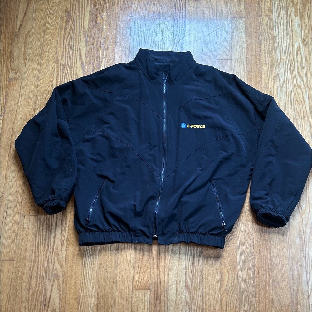 E-Force Racquetball Windbreaker Black Jacket Large